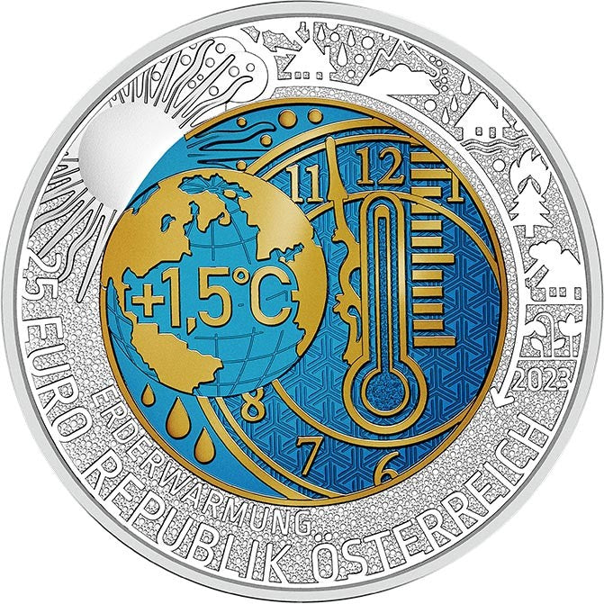 2023 Aquecimento Global - 25€ Áustria Niobium Proof